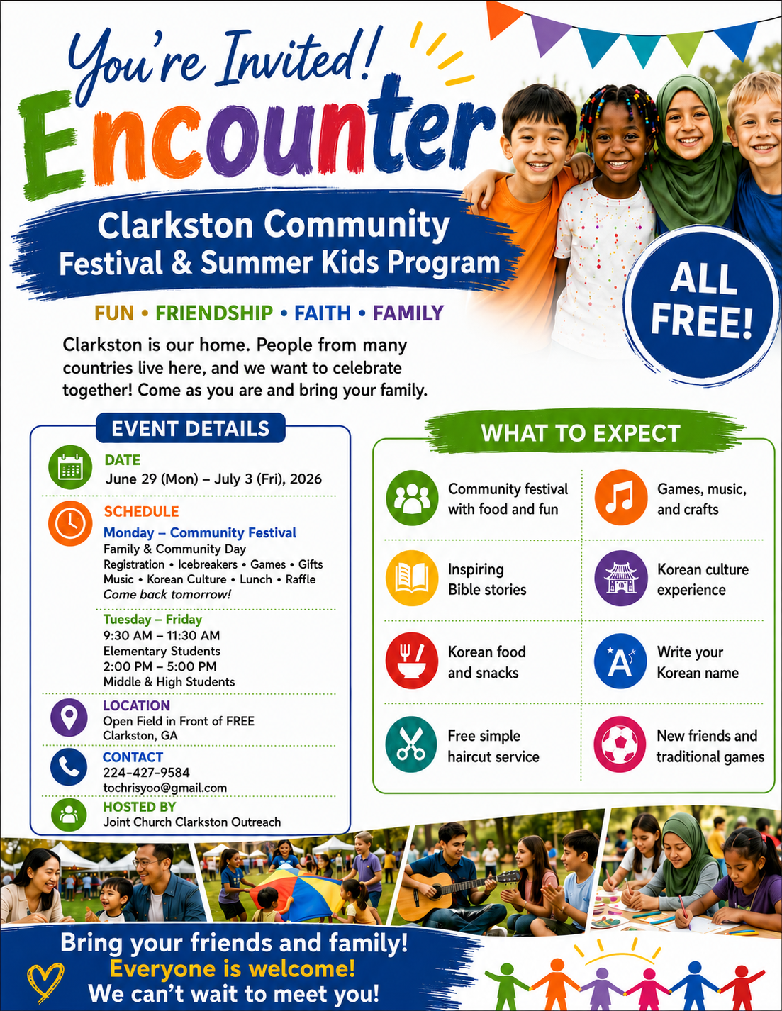 ENCOUNTER 2026 Clarkston Community Festival and Summer Kids Program invitation