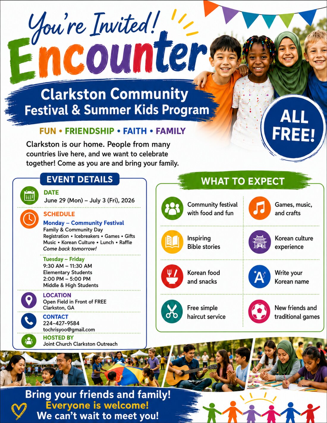 ENCOUNTER 2026 Clarkston Community Festival and Summer Kids Program invitation